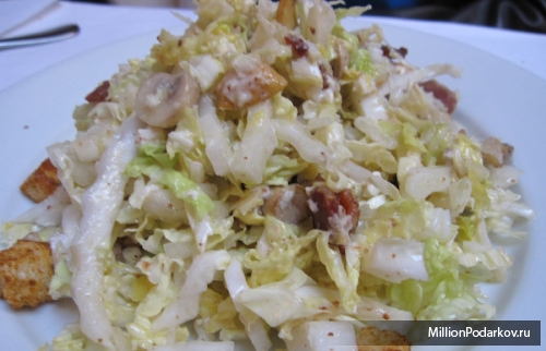 Кулинария рецепт салата с белокочанной капусты с грибами