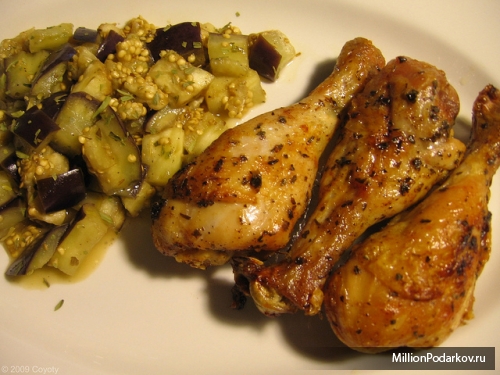 Кулинарный рецепт готовим курицу с баклажанами
