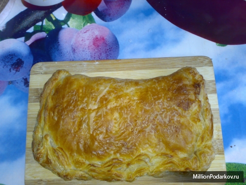 Кулинарный рецепт “Яблочный пирог из слоёного теста”