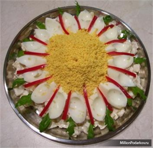 Праздничные салаты рецепт – Салат “Ромашка”