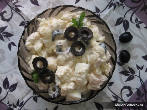 Рецепт салата “Европейский с маслинами”