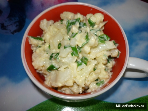 Рецепт “Цветная капуста с яйцом и майонезом”