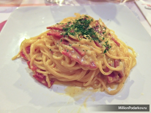 Рецепт второго блюда спагетти Карбонара