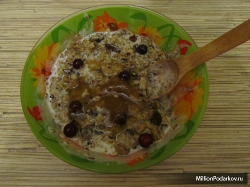Рецепт жаренных мюслей с орехами и медом