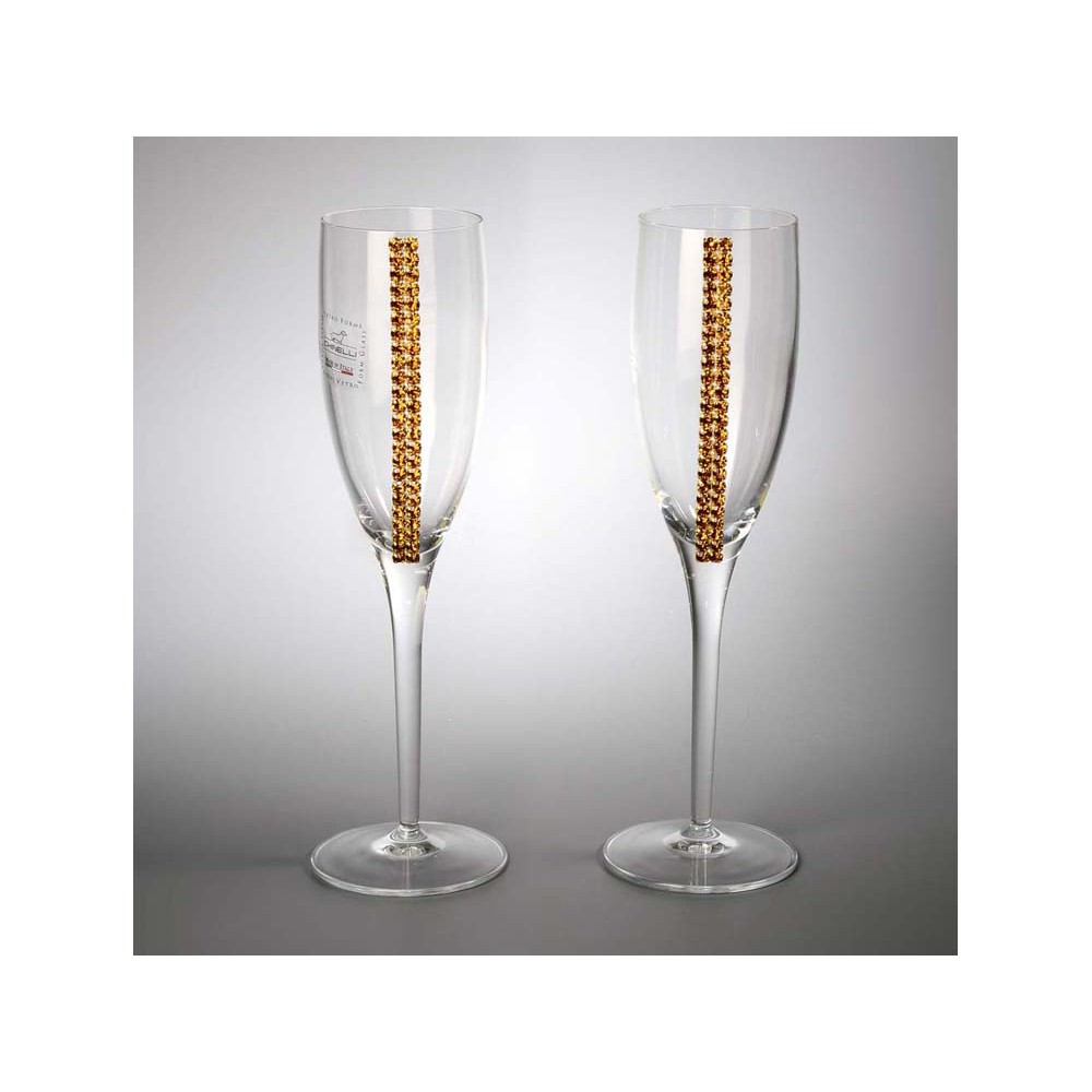 Бокалы для шампанского с кристаллами Swarovski - фото