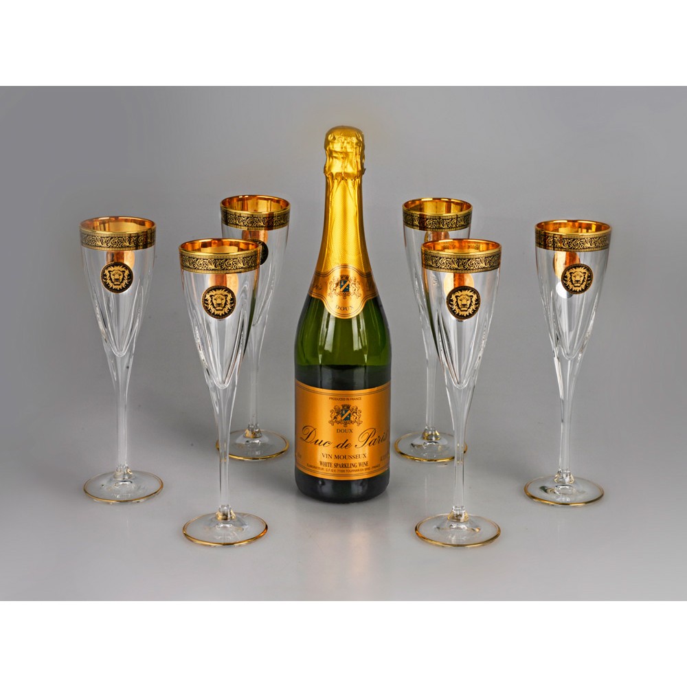 Подарочный набор бокалов для шампанского «Lion» - фото