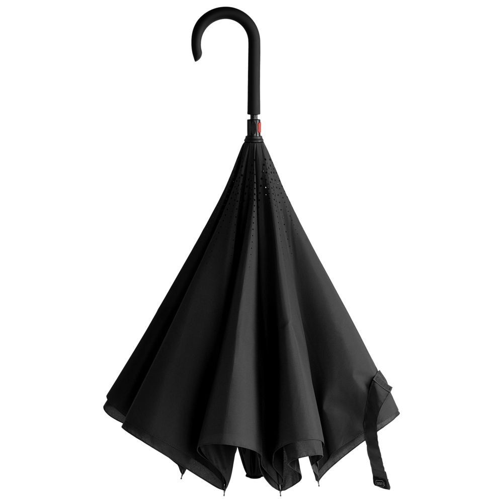 Зонт наоборот Unit Style, трость, черный - фото