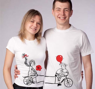 Парные футболки Велосипед - фото