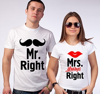 Парные футболки Mr. Right/ Mrs. always Right - фото