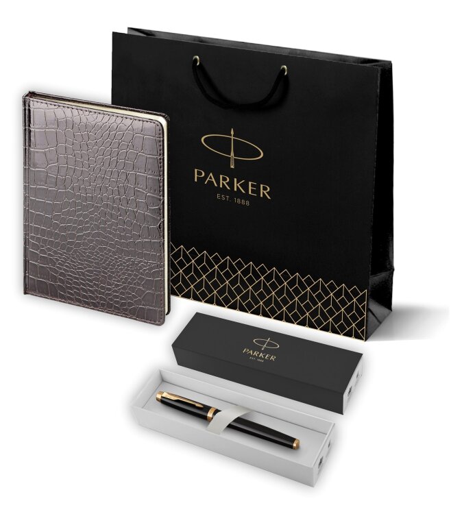Подарочный набор: Перьевая ручка Parker IM Metal Black GT 193349_41645 - фото
