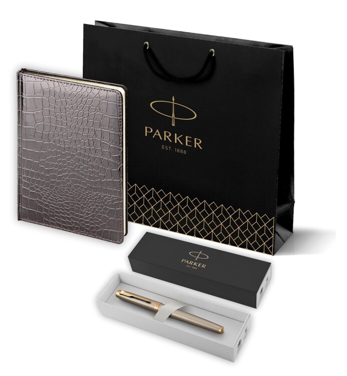Подарочный набор: Ручка роллер Parker IM Metal Core Brushed Metal GT 193349_41663 - фото