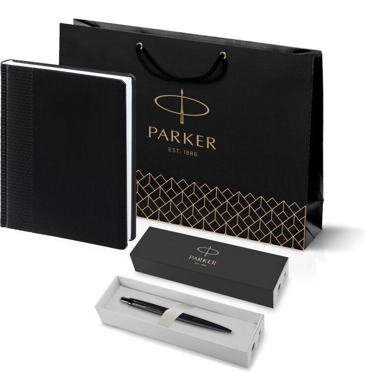 Подарочный набор Parker: Шариковая Ручка Parker Jotter XL SE20 Monochrome и Ежедневник 212_2645302753 - фото