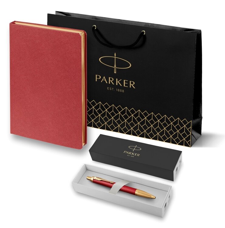 Подарочный набор Parker: Шариковая Ручка Parker IM Premium K318 Red GT Ежедневник 21411105_503644 - фото
