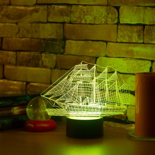 3D светильник «Корабль - Парусник» - фото