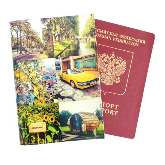 Обложка на паспорт «Яркий коллаж» - фото
