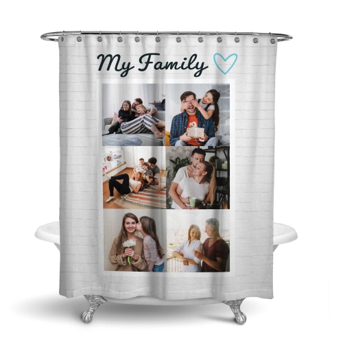 Шторка для ванной с Вашими фото «My Family» - фото