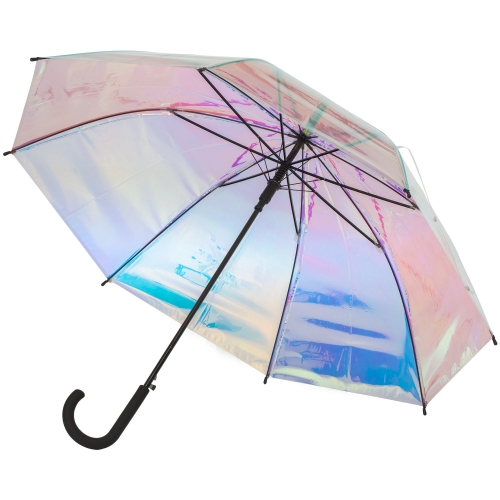Полупрозрачный зонт-трость с перламутрово-металлическим напылением «Блеск» - фото
