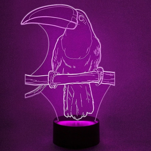 3D светильник «Попугай тукан» - фото