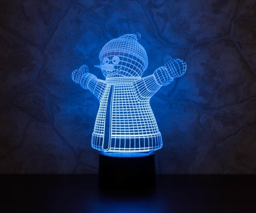 3D светильник «Снеговик» - фото
