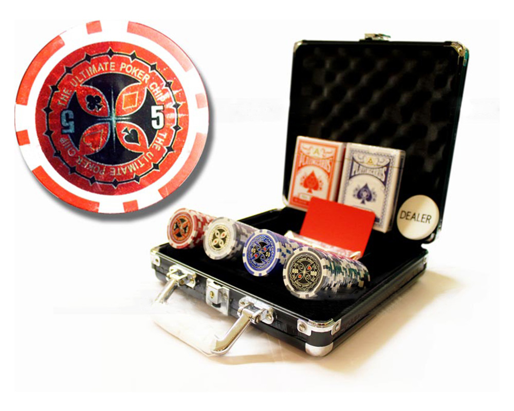 Профессиональный набор для игры в покер, Ultimate 100 Silver, 500227 119-500227 - фото