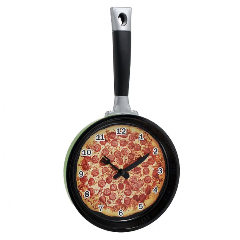 Настенные часы Сковорода с пиццей - фото