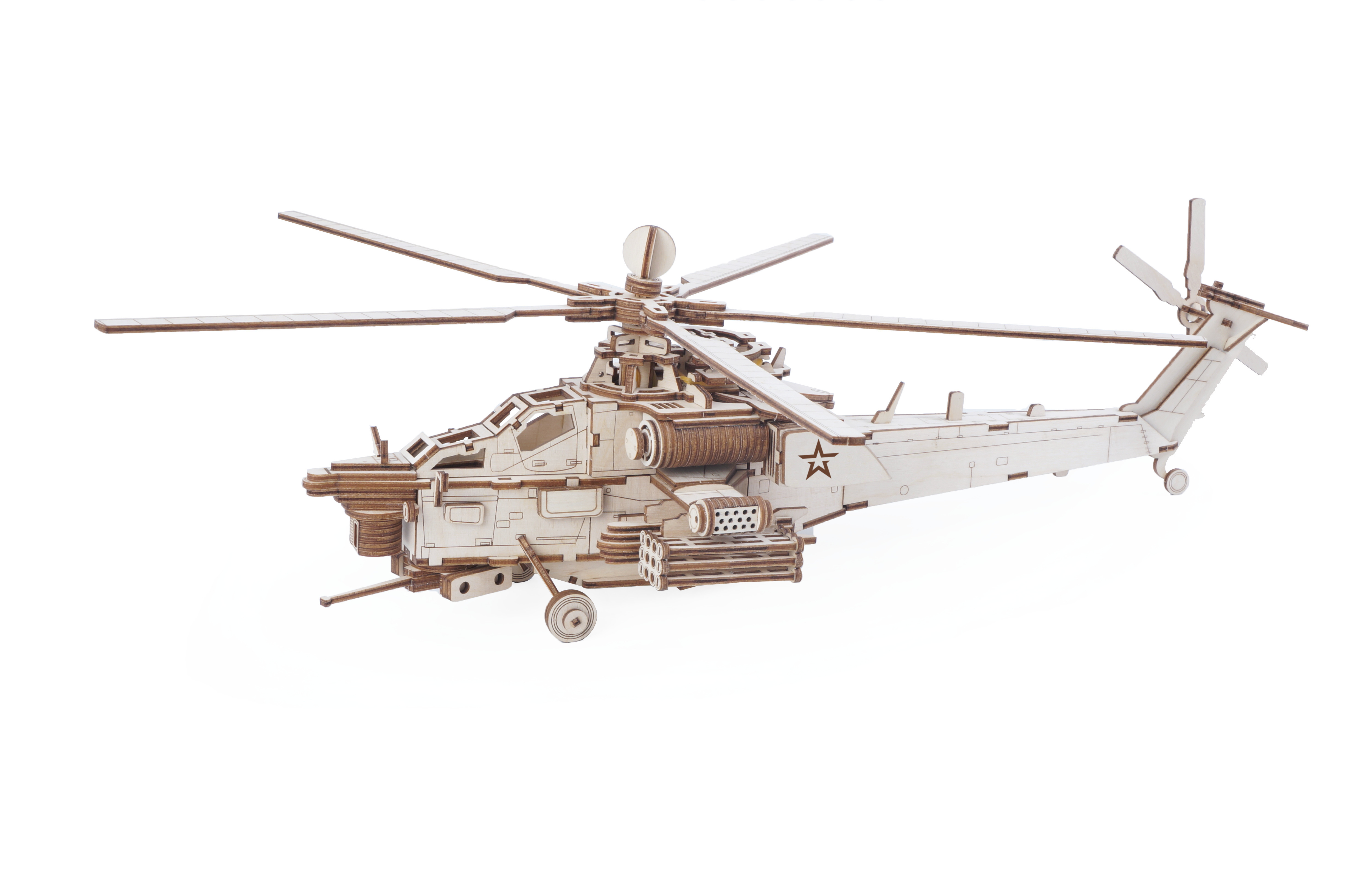 Конструктор из дерева Армия России Ударный боевой вертолет - фото