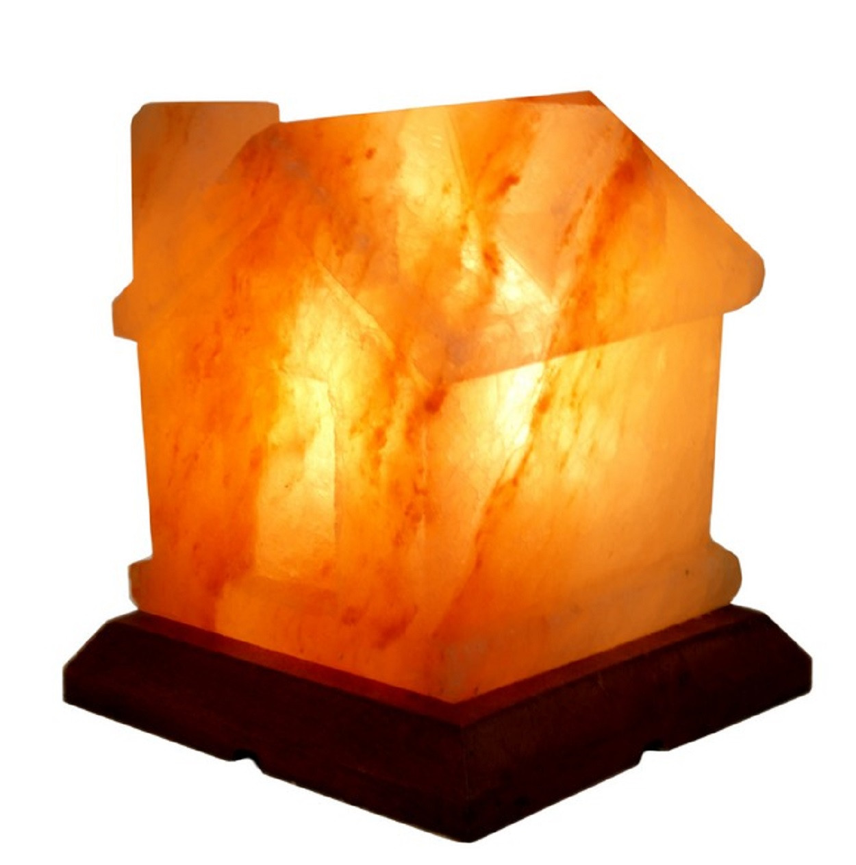 Декоративно-обработанная соляная лампа в комплекте «Домик» с диммером - фото