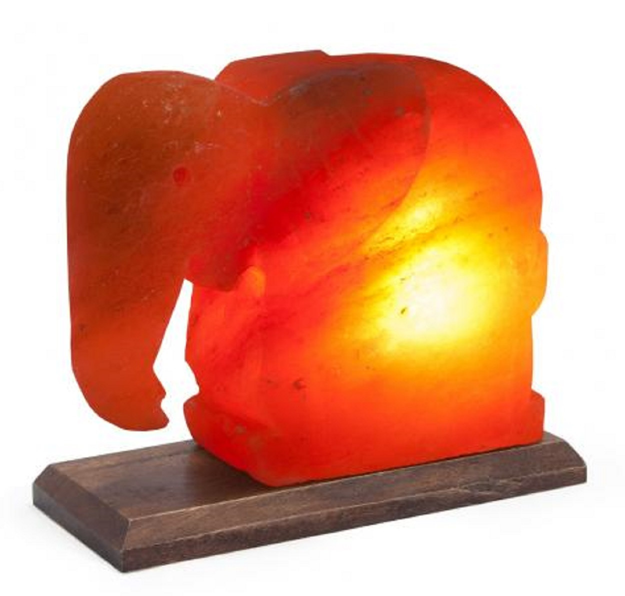Декоративно-обработанная соляная лампа в комплекте «Слон» - фото