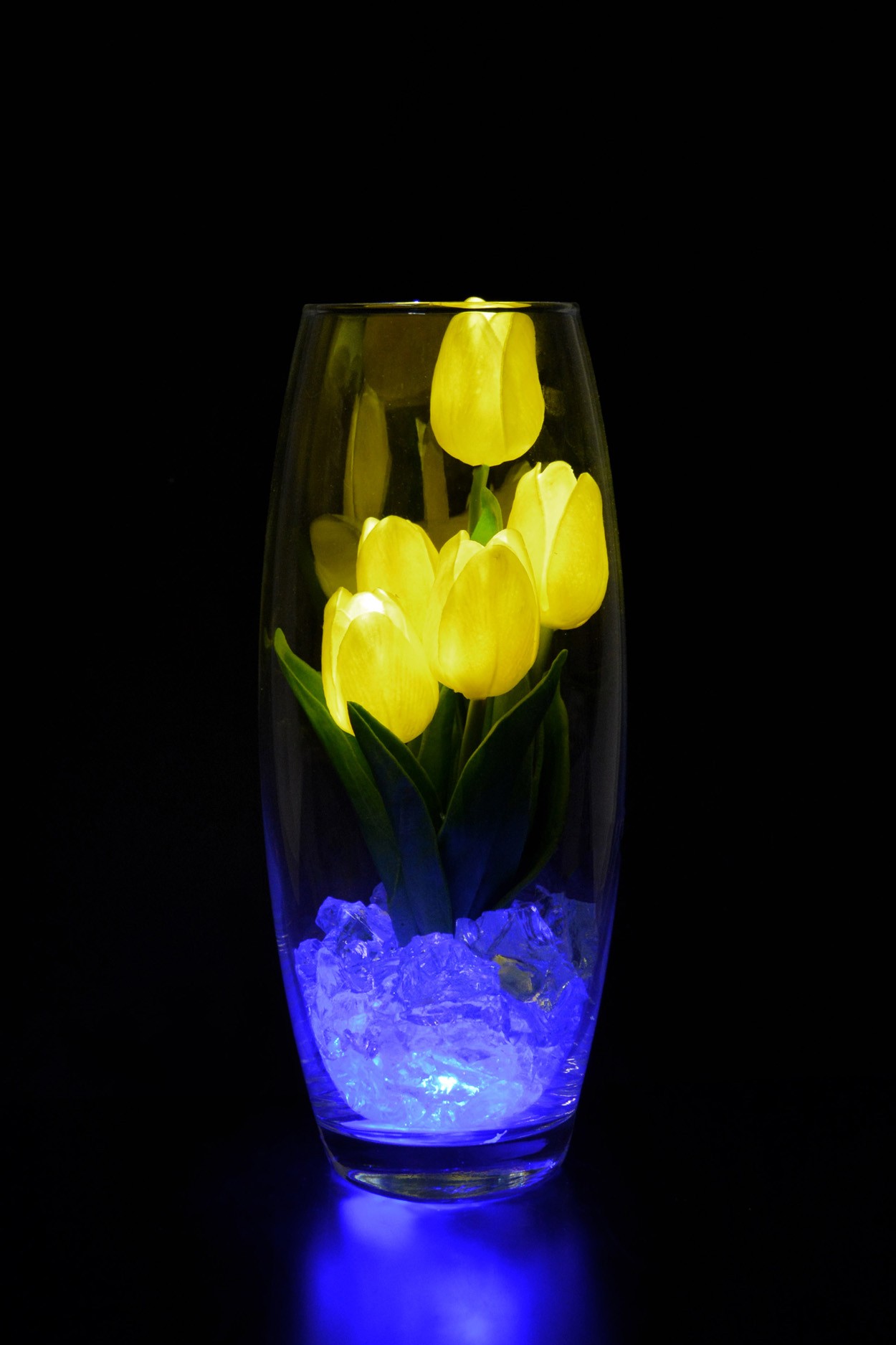 Светодиодные тюльпаны 5шт Жёлтые(син) - фото