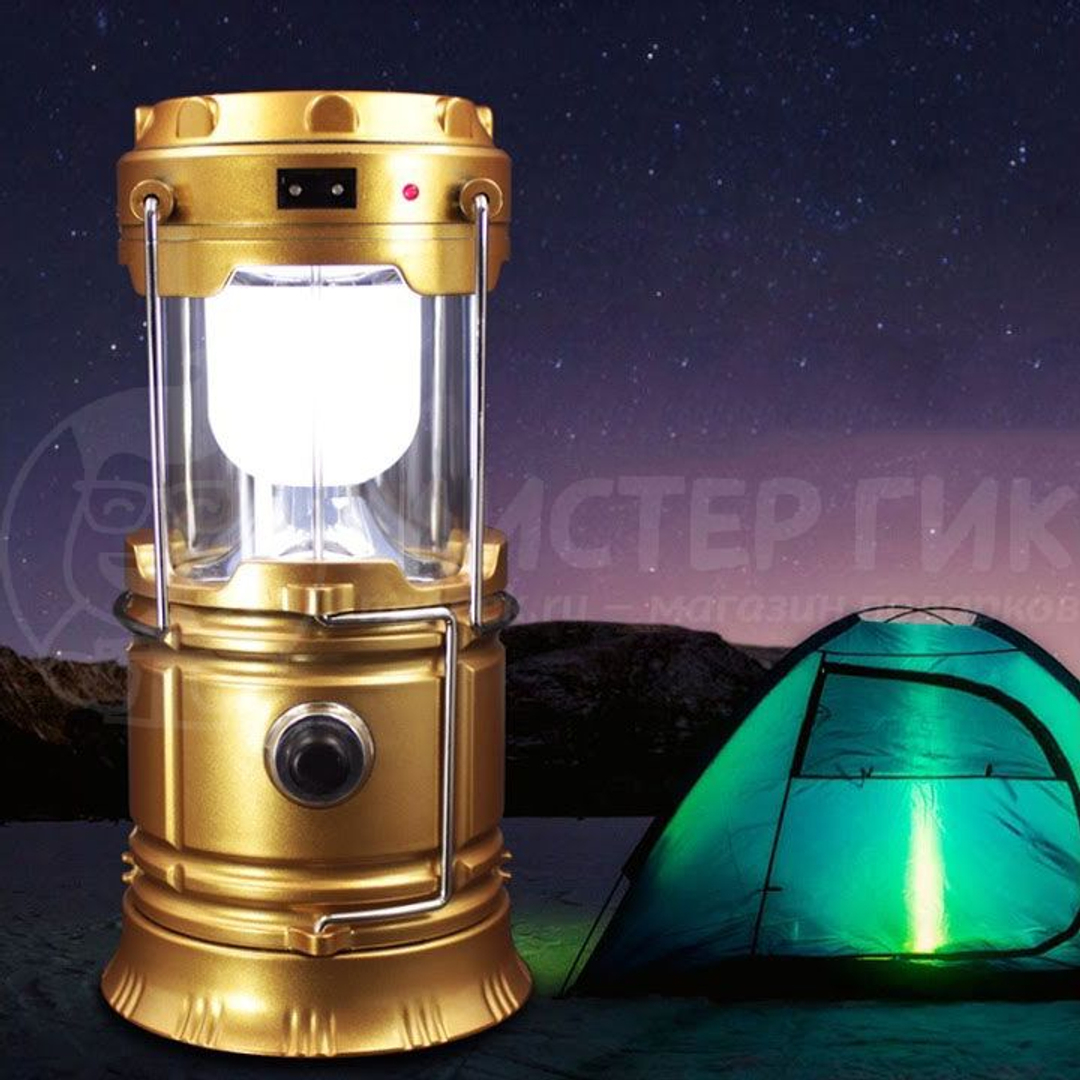 Кемпинговый фонарь-светильник с солнечной батареей Camping Lantern - фото