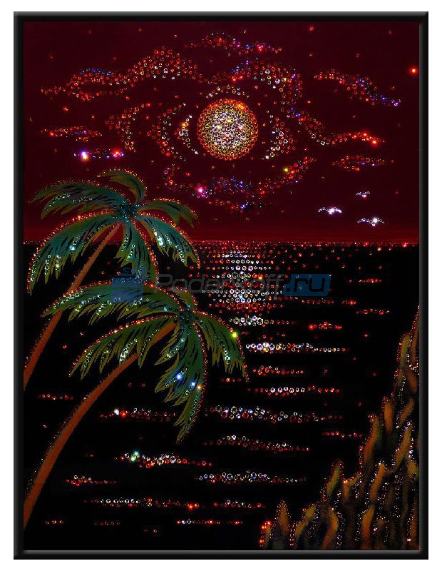 Картина с кристаллами Swarovski Карибский вечер - фото