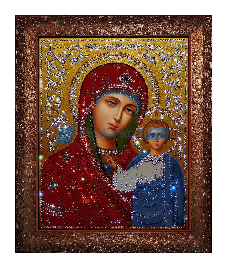 Картина с кристаллами Сваровски Богородица Казанская - фото