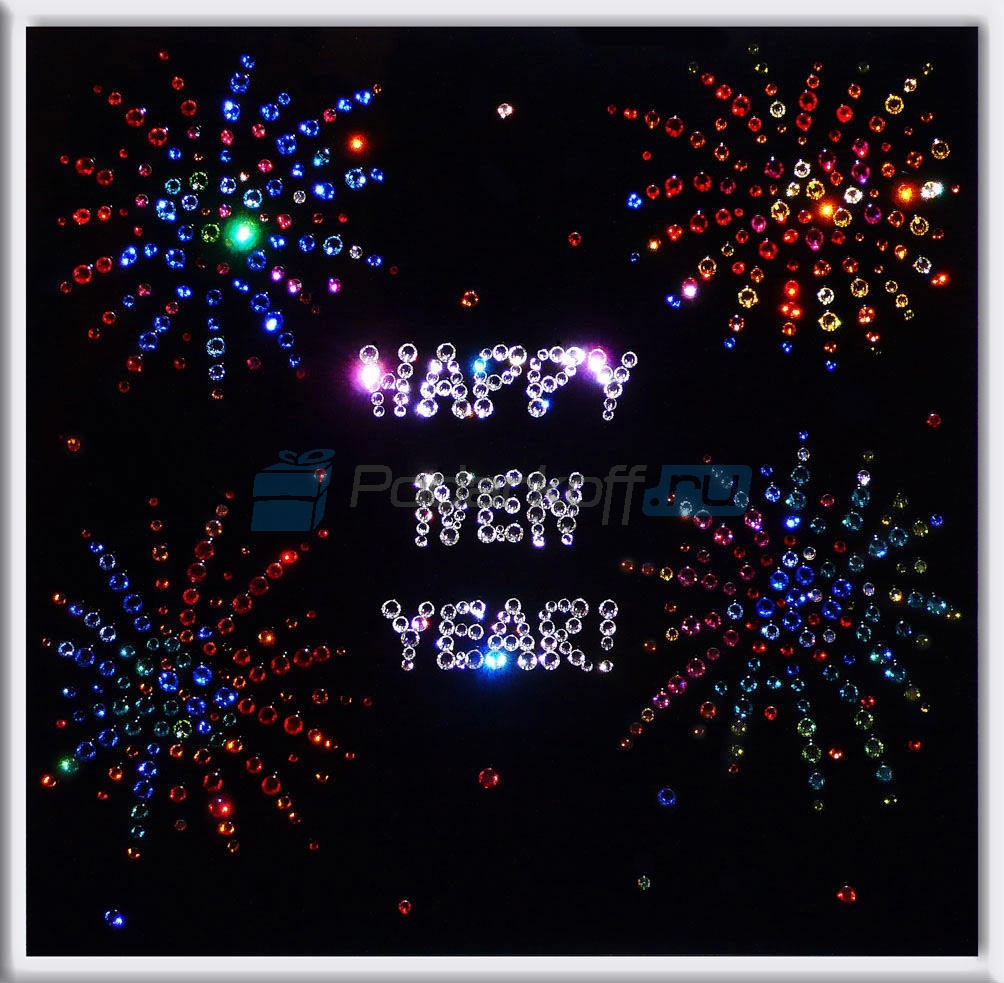 Картина с кристаллами Swarovski Happy new year - фото
