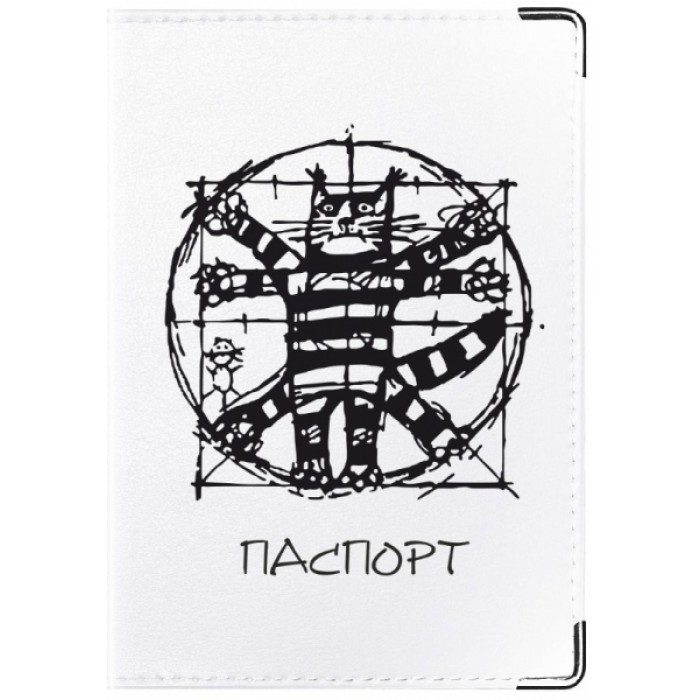 Обложка на паспорт Кот да Винчи - фото