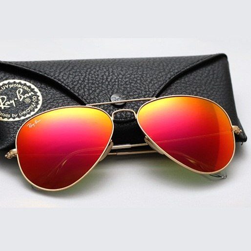 Зеркальные очки Ray Ban Aviator. 100% качество оригинала, желтые - фото
