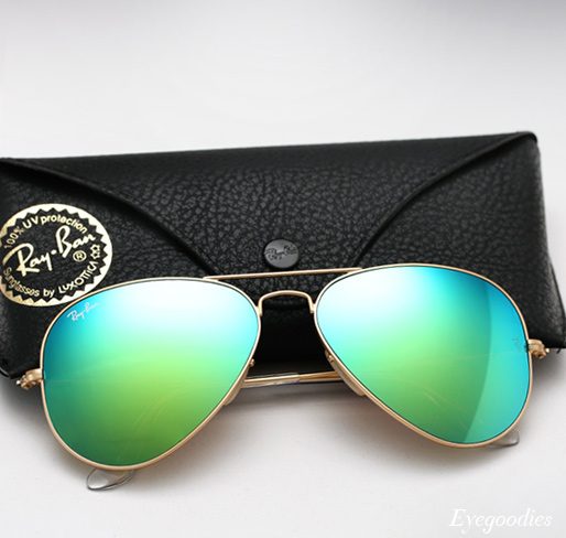 Зеркальные очки Ray Ban Aviator. 100% качество оригинала.зеленые - фото