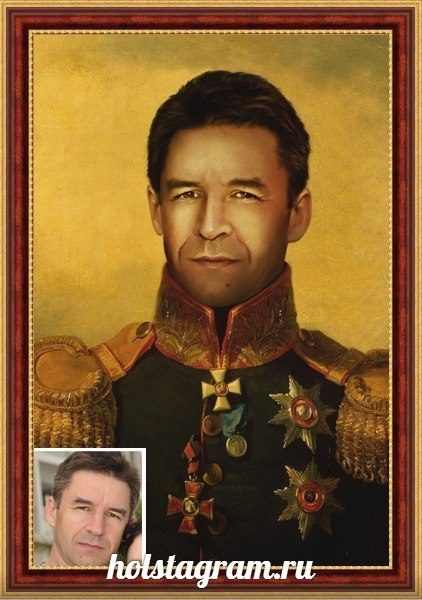 Портрет по фотографии на холсте в подарок мужчине  - фото