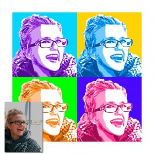 Pop-art портрет 4 в 1 в подарок подруге - фото