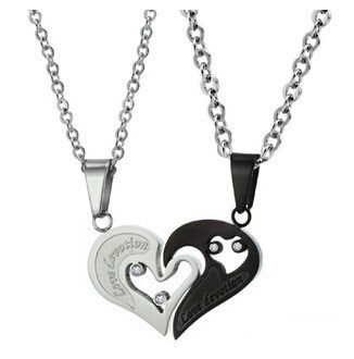 Двойные кулоны в виде сердца I love you 2 - фото
