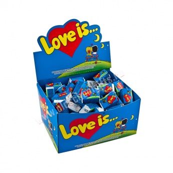 Блок жвачек Love is — Банан-Клубника - фото