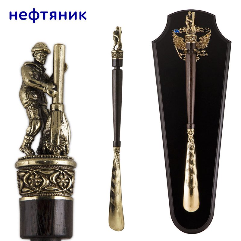 Ложка обувная с крючком Не нефтью единой - фото