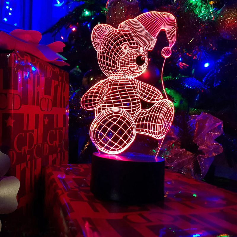 3D-светильник Новогодний мишка - фото