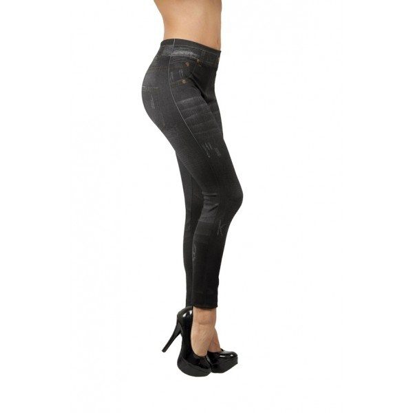 Джинсовые леггинсы черные Леджинсы Slim Jeggings L - фото