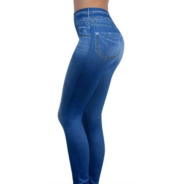 Джинсовые леггинсы синие Леджинсы Slim Jeggings XXL - фото