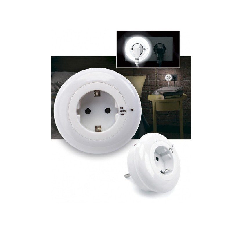 Ночник диодный с розеткой «Кольцо Сатурна» (3 LED light and socket) - фото