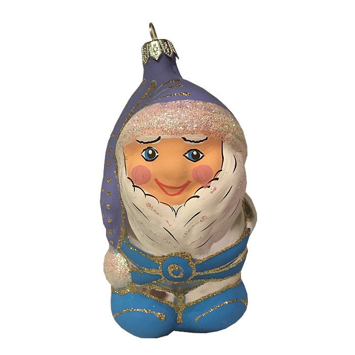 Игрушка елочная шар Ангелочки с сердцем, серебро матовый - фото