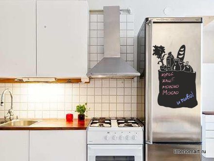 Наклейка на холодильник Сумка с продуктами - фото