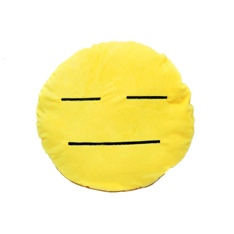 Подушка Emoji Poker Face 27 см ярко-желтая - фото