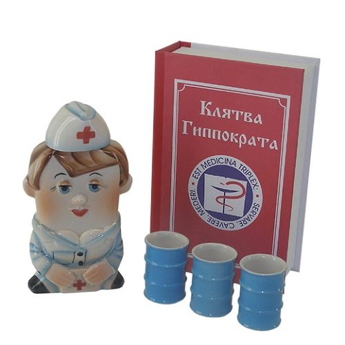 Набор штоф со стопками Медицинской работницы - фото