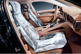Меховые чехлы из мутона ШикCAR серебрянный - фото